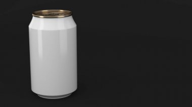 Boş küçük beyaz ve altın alüminyum tozu olabilir mockup üzerinde siyah ba