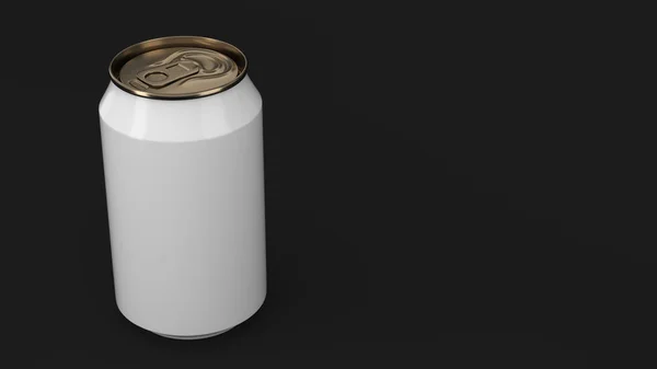 空白小白色和金子铝苏打罐头样机在黑 ba — 图库照片