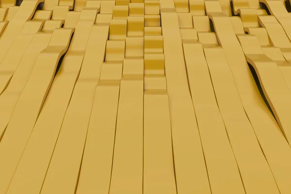 Representación 3D abstracta de ondas sinusoidales amarillas — Foto de Stock