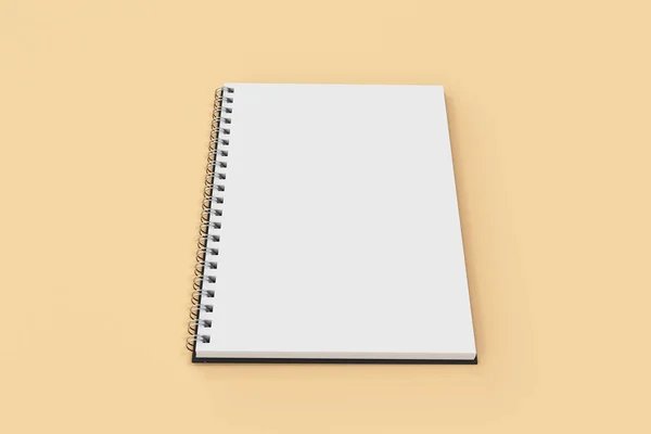 Notizbuch-Spirale auf orangefarbenem Hintergrund öffnen — Stockfoto