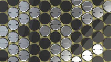 Sarı zemin üzerine boş siyah rozetleri