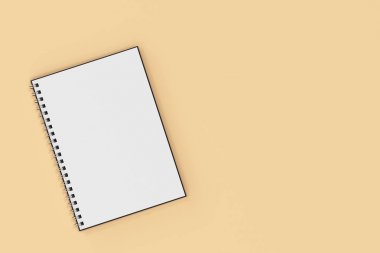 Garı defter spiral turuncu zemin üzerine bağlı