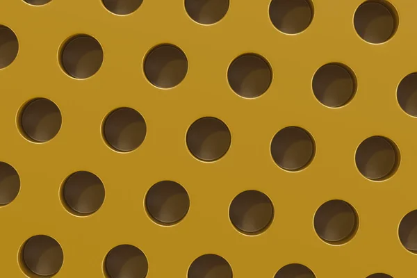 Superficie lisa amarilla con agujeros cilíndricos — Foto de Stock