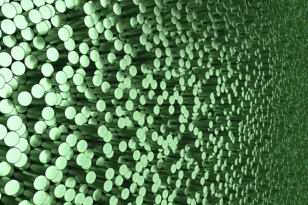 Modèle de cylindres en métal brossé vert de différentes longueurs — Photo