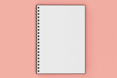 Garı defter spiral kırmızı zemin üzerine bağlı