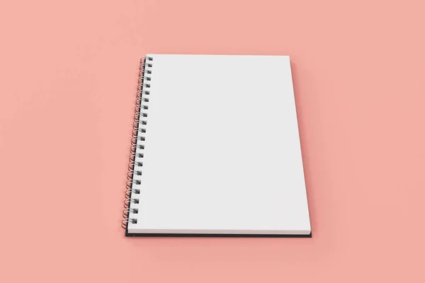 Opend notebook spiral bound on red background — Stock Photo, Image