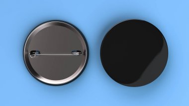 Mavi zemin üzerine boş siyah rozeti