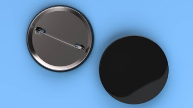 Mavi zemin üzerine boş siyah rozeti