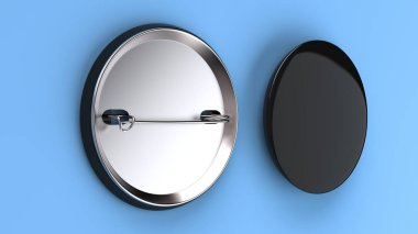 Mavi zemin üzerine boş siyah rozeti