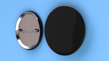 Mavi zemin üzerine boş siyah rozeti