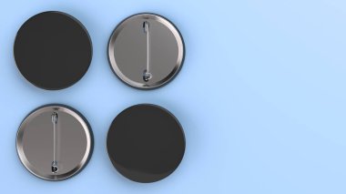 Mavi zemin üzerine boş siyah rozeti