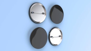 Mavi zemin üzerine boş siyah rozeti