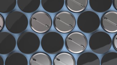 Mavi zemin üzerine boş siyah rozetleri