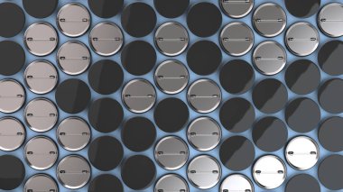 Mavi zemin üzerine boş siyah rozetleri