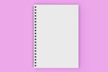 Menekşe arka plan üzerinde bağlı Garı defter spiral