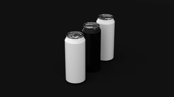 En bruto de latas de soda en blanco y negro — Foto de Stock