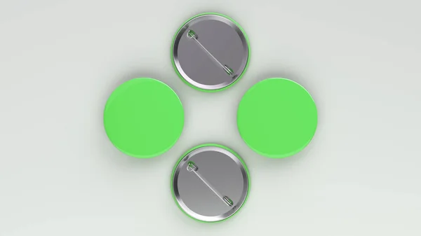 Üres zöld jelvényt, fehér háttér — Stock Fotó