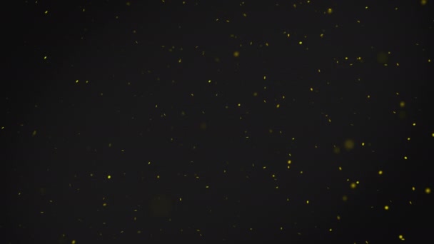 Абстрактный Бэкграунд Желтыми Плавающими Боками Пыль Воздухе Медленное Движение — стоковое видео
