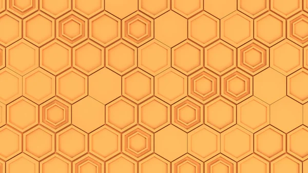 Abstract 3d background made of orange hexagons — Stock Photo, Image