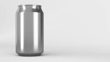 Boş küçük gümüş alüminyum tozu can mockup beyaz arka plan üzerinde