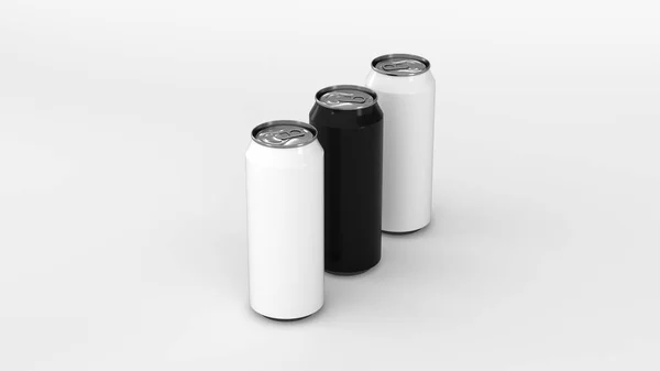 Crudo di lattine di soda in bianco e nero — Foto Stock