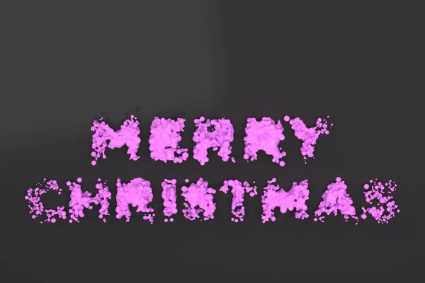 Sıvı mor mutlu Noeller kelimelik damla ile siyah backgrou — Stok fotoğraf