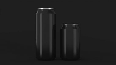 Büyük ve küçük siyah soda mockup kutular