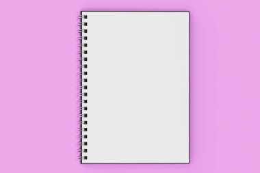 Menekşe arka plan üzerinde bağlı Garı defter spiral