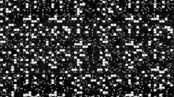 Абстрактный Футуристический Фон Перспективных Поверхностей Белыми Случайными Светящимися Плитками Трехмерная — стоковое видео