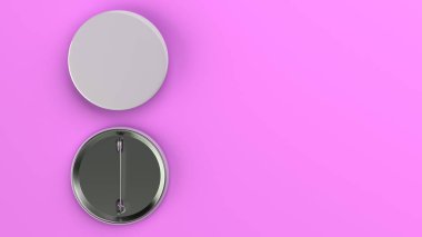 Mor arka plan boş beyaz rozet