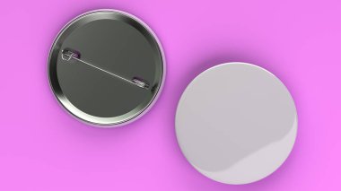 Mor arka plan boş beyaz rozet