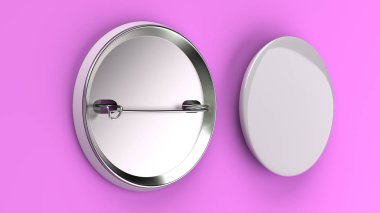 Mor arka plan boş beyaz rozet