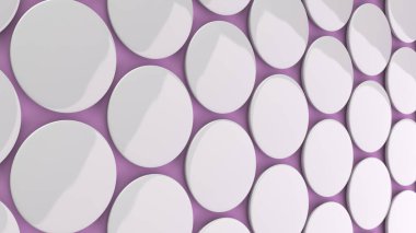 Mor arka plan boş beyaz rozet