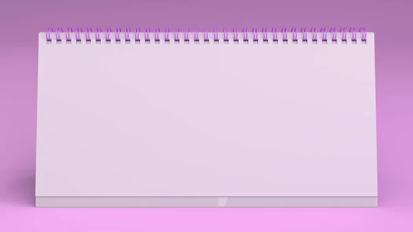 White table calendar mock-up on purple surface — Stock Photo, Image