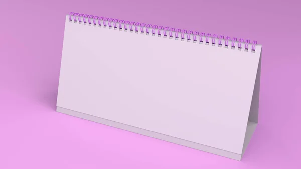 White table calendar mock-up on purple surface — Stock Photo, Image