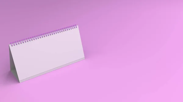 White table calendar mock-up on purple surface — Stock Photo, Image