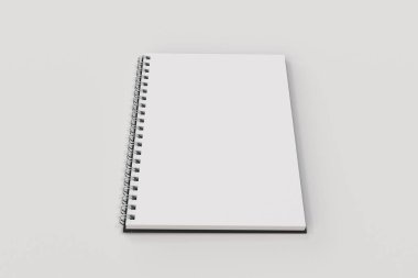 Beyaz arka plan üzerinde bağlı Garı defter spiral