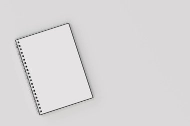 Beyaz arka plan üzerinde bağlı Garı defter spiral