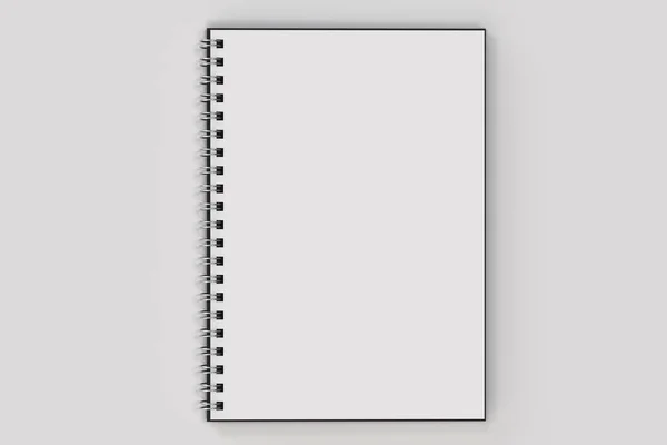 Otevřeli zápisník spirála vázané na bílém pozadí — Stock fotografie