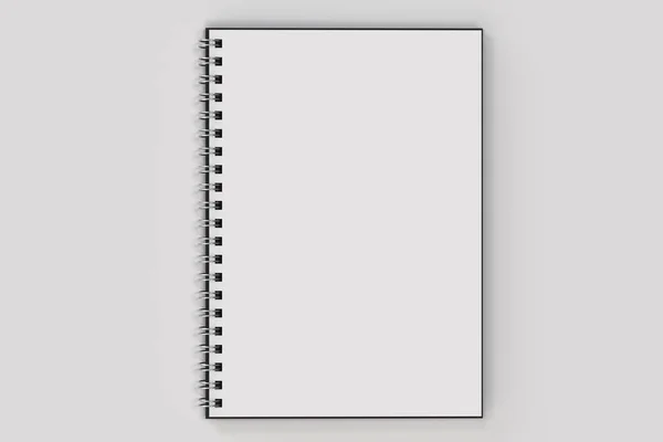 Geopend notebook spiraal gebonden op witte achtergrond — Stockfoto