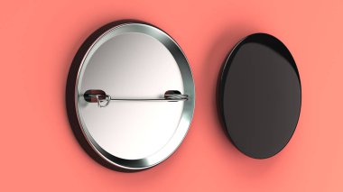 Kırmızı zemin üzerine boş siyah rozeti