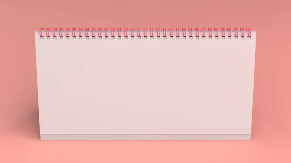 真っ赤な表面に白いテーブル カレンダー モックアップ — ストック写真