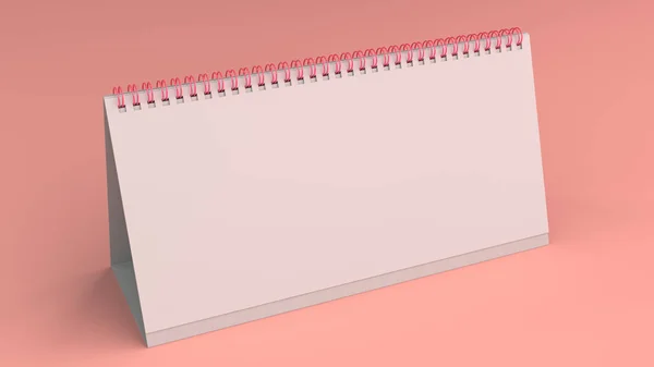 Witte tabel kalender mock-up op rode oppervlak — Stockfoto