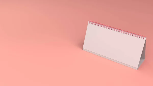Weiße Tischkalender-Attrappe auf roter Oberfläche — Stockfoto