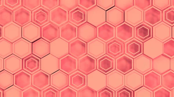 Abstrato 3d fundo feito de hexágonos vermelhos — Fotografia de Stock