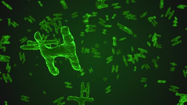 Abstrakt Grön Virus Celler Mikroskop Multiplikation Bakterier Eller Infektion Vetenskaplig — Stockvideo