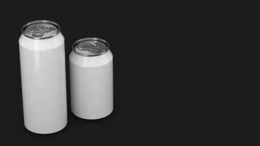 Büyük ve küçük beyaz gazoz mockup kutular