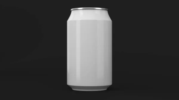 Blank lille hvid aluminium sodavand kan mockup på sort baggrund - Stock-foto