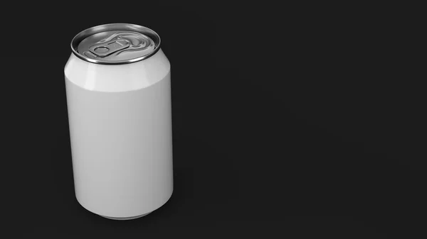Branco pequeno refrigerante de alumínio branco pode mockup no fundo preto — Fotografia de Stock