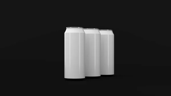 Crudo di lattine di soda bianca — Foto Stock